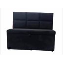 Ver imagem 1 de Conjunto Canto Alemão Baú Encosto Ripado Suede 120x120cm:preto