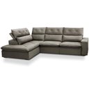 Ver imagem 1 de Sofá 3 Lugares Retrátil Reclinável Chaise Esquerdo 258cm Bergen F04 Veludo Marrom Claro - Lyam