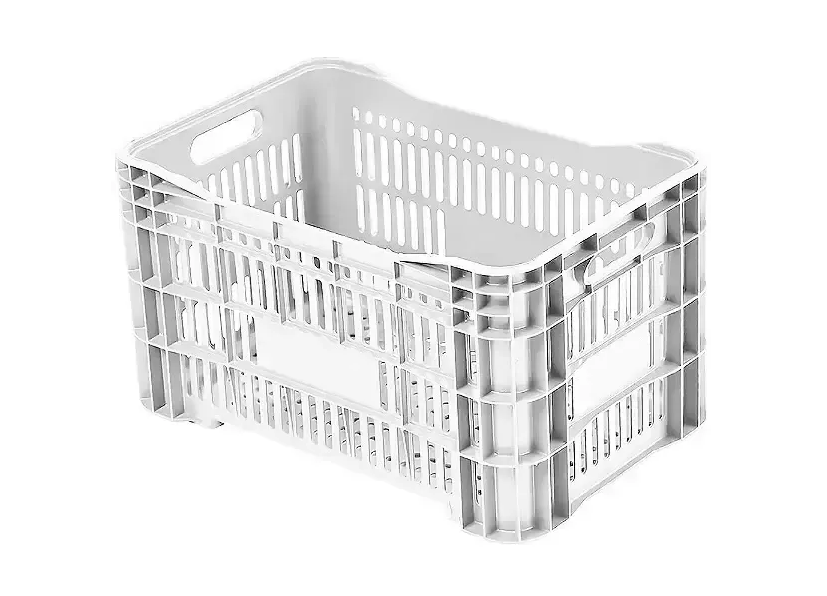 Caixa Vazada Hortfruit Alta 50l Branco Pp Dmt Cp31 Tas D.m.t