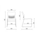 Ver imagem 4 de Kit 2 Cadeiras Fixa Base Preta Empilhável Connect Vermelho - Lyam Decor