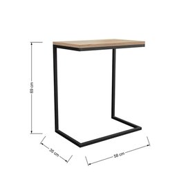 Mesa Lateral Apoio Tampo Retangular Industrial Multiuso Sala de Estar Quarto Marrom Madeira Preto - 3 Mesa Lateral Apoio Tampo Retangular Industrial Multiuso Sala de Estar Quarto Marrom Madeira Preto - 3