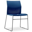 Ver imagem 2 de Kit 2 Cadeiras Fixa Base Preta Empilhável Connect Azul Marinho - Lyam Decor