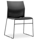 Ver imagem 4 de Kit 4 Cadeiras Fixa Base Preta Empilhável Connect Preto - Lyam Decor