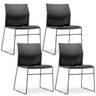 Kit 4 Cadeiras Fixa Base Preta Empilhável Connect Preto - Lyam Decor - 1