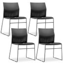 Ver imagem 1 de Kit 4 Cadeiras Fixa Base Preta Empilhável Connect Preto - Lyam Decor