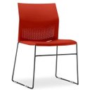 Ver imagem 4 de Kit 4 Cadeiras Fixa Base Preta Empilhável Connect Vermelho - Lyam Decor