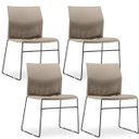 Ver imagem 1 de Kit 4 Cadeiras Fixa Base Preta Empilhável Connect Nude - Lyam Decor