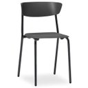 Ver imagem 2 de Kit 2 Cadeiras Fixa Base Preta Empilhável Bit Preto - Lyam Decor