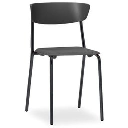 Kit 2 Cadeiras Fixa Base Preta Empilhável Bit Preto - Lyam Decor - 2 Kit 2 Cadeiras Fixa Base Preta Empilhável Bit Preto - Lyam Decor - 2