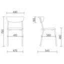 Ver imagem 4 de Kit 2 Cadeiras Fixa Base Preta Empilhável Bit Preto - Lyam Decor