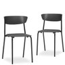 Kit 2 Cadeiras Fixa Base Preta Empilhável Bit Preto - Lyam Decor - 1