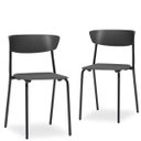 Ver imagem 1 de Kit 2 Cadeiras Fixa Base Preta Empilhável Bit Preto - Lyam Decor