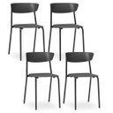 Ver imagem 1 de Kit 4 Cadeiras Fixa Base Preta Empilhável Bit Preto - Lyam Decor