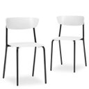 Ver imagem 1 de Kit 2 Cadeiras Fixa Base Preta Empilhável Bit Branco - Lyam Decor