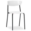 Ver imagem 2 de Kit 2 Cadeiras Fixa Base Preta Empilhável Bit Branco - Lyam Decor