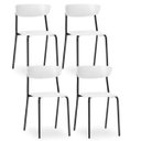 Ver imagem 1 de Kit 4 Cadeiras Fixa Base Preta Empilhável Bit Branco - Lyam Decor