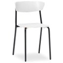 Ver imagem 3 de Kit 4 Cadeiras Fixa Base Preta Empilhável Bit Branco - Lyam Decor
