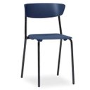 Ver imagem 3 de Kit 4 Cadeiras Fixa Base Preta Empilhável Bit Azul Marinho - Lyam Decor