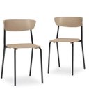 Ver imagem 4 de Kit 4 Cadeiras Fixa Base Preta Empilhável Bit Nude - Lyam Decor