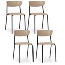 Ver imagem 1 de Kit 4 Cadeiras Fixa Base Preta Empilhável Bit Nude - Lyam Decor