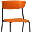 Ver imagem 4 de Kit 2 Cadeiras Fixa Base Preta Empilhável Bit Laranja - Lyam Decor