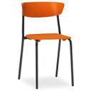 Ver imagem 3 de Kit 2 Cadeiras Fixa Base Preta Empilhável Bit Laranja - Lyam Decor