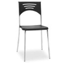 Ver imagem 2 de Kit 2 Cadeiras Fixa Base Cromada Empilhável Bliss Preto - Lyam Decor