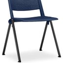 Ver imagem 4 de Kit 2 Cadeiras Fixa Base Preta Empilhável Up Azul Marinho - Lyam Decor