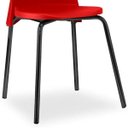 Ver imagem 4 de Kit 2 Cadeiras Fixa Base Preta Luna Vermelho - Lyam Decor