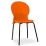 Kit 4 Cadeiras Fixa Base Preta Luna Laranja - Lyam Decor - 4