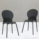 Ver imagem 3 de Kit 4 Cadeiras Fixa Base Preta Luna Preto - Lyam Decor