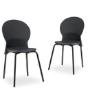 Ver imagem 2 de Kit 4 Cadeiras Fixa Base Preta Luna Preto - Lyam Decor