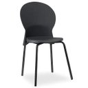 Ver imagem 4 de Kit 4 Cadeiras Fixa Base Preta Luna Preto - Lyam Decor