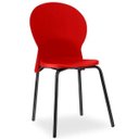 Ver imagem 4 de Kit 4 Cadeiras Fixa Base Preta Luna Vermelho - Lyam Decor