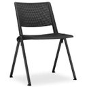 Ver imagem 3 de Kit 2 Cadeiras Fixa Base Preta Empilhável Up Preto - Lyam Decor