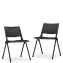 Ver imagem 2 de Kit 4 Cadeiras Fixa Base Preta Empilhável Up Preto - Lyam Decor