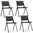 Ver imagem 1 de Kit 4 Cadeiras Fixa Base Preta Empilhável Up Preto - Lyam Decor