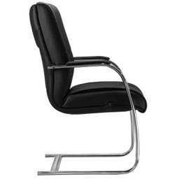 Cadeira de Escritório Fixa Executiva New Onix Couro Ecológico Preto - Lyam Decor - 3