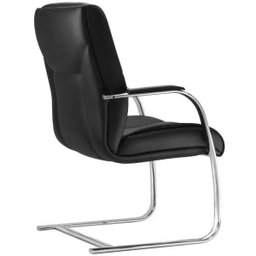 Cadeira de Escritório Fixa Executiva New Onix Couro Ecológico Preto - Lyam Decor - 2