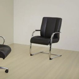 Cadeira de Escritório Fixa Executiva New Onix Couro Ecológico Preto - Lyam Decor - 4