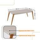 Ver imagem 5 de Mesa Copper 180cm MDF Vidro e 6 Cadeiras Melissa Veludo Grafite/Off /Nat/Serig. Off com Vidro