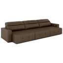 Ver imagem 2 de Sofá Retrátil 4 Lugares 284cm 3 Módulos Nero com USB Couro Cappuccino G52 - Gran Belo