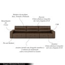 Ver imagem 3 de Sofá Retrátil 4 Lugares 284cm 3 Módulos Nero com USB Couro Cappuccino G52 - Gran Belo