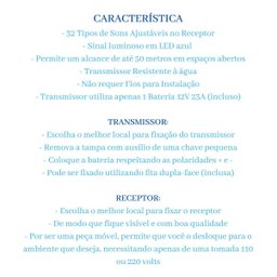 Campanhia Residencial Wireless Doorbell 32 Toques Diferentes - 4