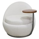 Ver imagem 6 de Poltrona Orgânica Kaira com Mesa Lateral Esquerda Base Fixa Titânio Bouclé Creep Off White - Nexta C