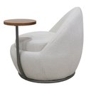 Ver mais imagens de Poltrona Orgânica Kaira com Mesa Lateral Esquerda Base Fixa Titânio Bouclé Creep Off White - Nexta C