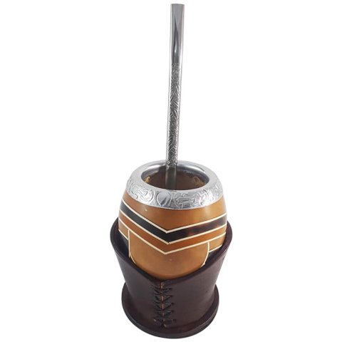 Conjunto para Chimarrão Mate Tererê Tripé Couro Tradicional