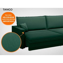 Sofá Tango 2,00M Sem Caixa, Retrátil e Reclinável Velosuede Verde - Netsofás - 6