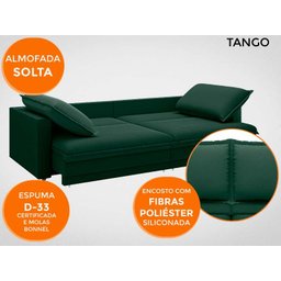 Sofá Tango 2,00M Sem Caixa, Retrátil e Reclinável Velosuede Verde - Netsofás - 4