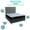 Ver imagem 3 de Cama + Box Cinza e Colchão Molas Ensacadas Casal - Life Gold Paropas + Cabeceira